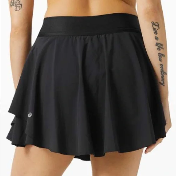Lululemon Court Rival High Rise Skirt Tall Black 4 Pockets - Picture 3 of 16